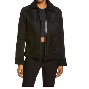 BNWT Blanc Noir Plush Faux Fur Moto Jacket (L)